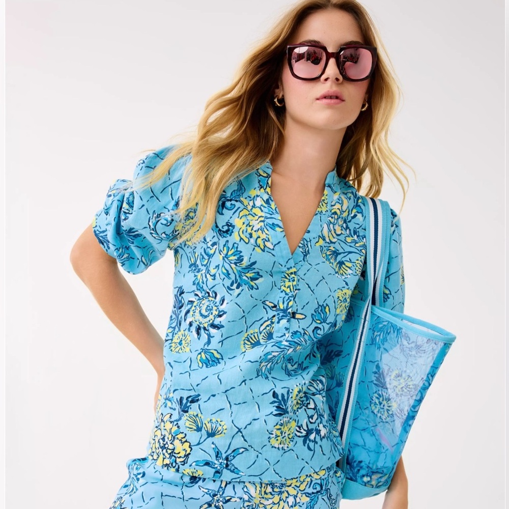 LIlly Pulitzer Mialeigh Linen Top